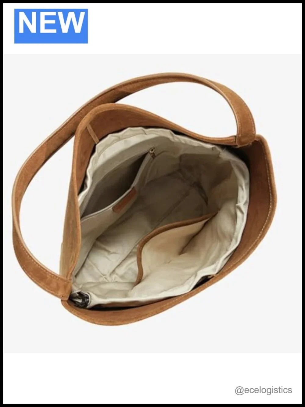 Genuine Leather Suede Bucket Shoulder Bag Women Soft Tote Handbag Purse